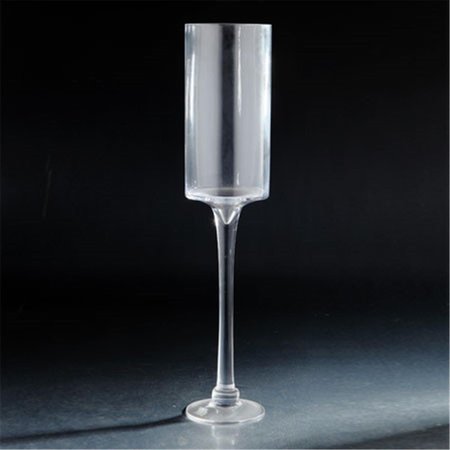 DIAMOND STAR Diamond Star 62046 24 x 5 in. Glass Candle Holder with Stem; Clear 62046